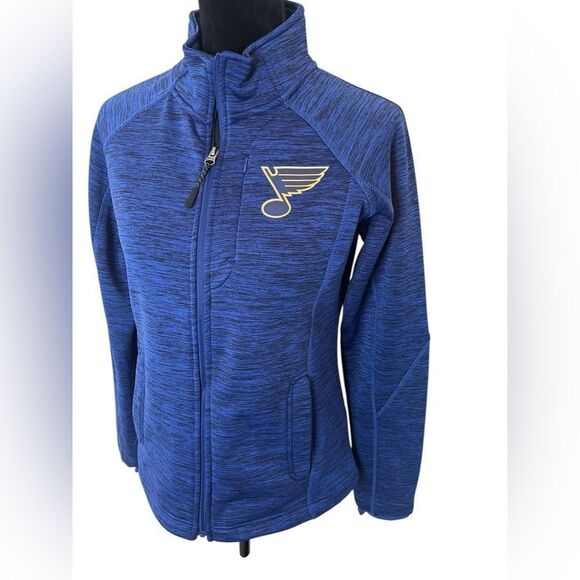 NHL ST.LOUIS BLUES HOCKEY MENS FLEECE LINED FULL ZIP WINTER JACKET WOMENS SIZE M - Picture 4 of 10